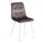 Стул Tetchair CHILLY mod. JSC-220 Велюр/металл , 44,5х52,5х88 см, Dark grey темно-серый HLR24 / белый