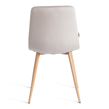 Стул Tetchair CHILLY mod. JSC-220 Велюр/металл , 44,5х52,5х88 см, Light grey светло-серый HLR14 / натуральный