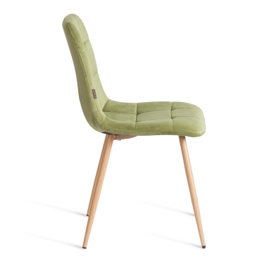 Стул Tetchair CHILLY mod. JSC-220 Велюр/металл , 44,5х52,5х88 см, Green зеленый HLR54 / натуральный
