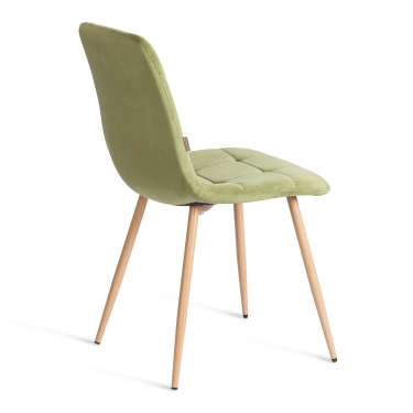 Стул Tetchair CHILLY mod. JSC-220 Велюр/металл , 44,5х52,5х88 см, Green зеленый HLR54 / натуральный