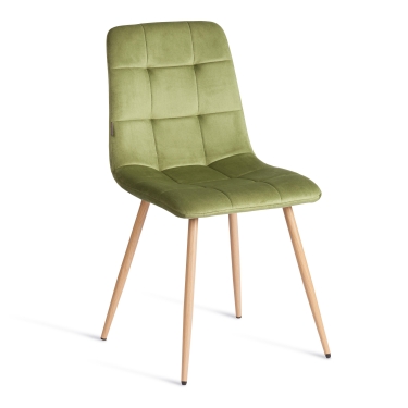 Стул Tetchair CHILLY mod. JSC-220 Велюр/металл , 44,5х52,5х88 см, Green зеленый HLR54 / натуральный