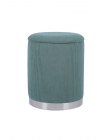 Пуф Stool Group Эмили с ящиком серебро вельвет зеленый