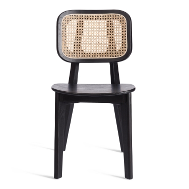 Стул Tetchair ODIN дерево вяз/ротанг, черный, 42х45х78 см