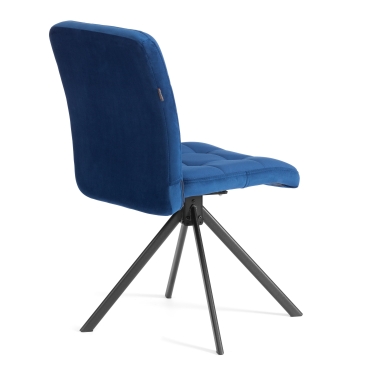 Стул обеденный Tetchair Medeo поворотный механизм 360, велюр, Blue синий
