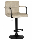 Стул барный DOBRIN DOBRIN KRUGER ARM BLACK бежевый вельвет LAR-E2041-04