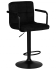 Стул барный DOBRIN DOBRIN KRUGER ARM BLACK черный вельвет LAR-E2041-52