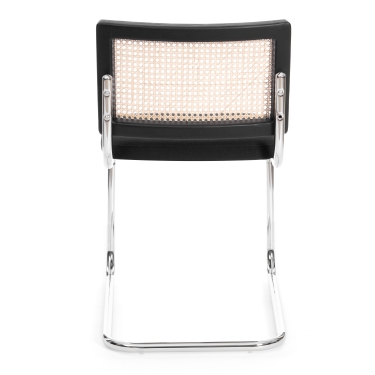 Стул Tetchair MANI дерево вяз, ротанг/ткань лен, металлический каркас, черный, 46х46х78 см