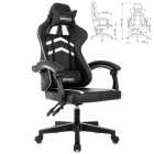 Кресло компьютерное BRABIX BRABIX Shooter GM-123, 2 подушки, экокожа, черное/белое