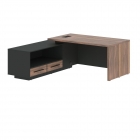 Стол руководителя левый Skyland VELION VENEER VRCT 1919 L Американский орех Яшма черная