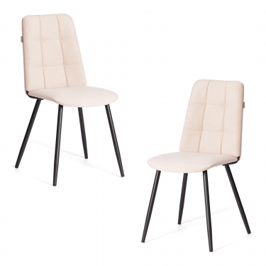 Стул обеденный Tetchair Asti 2 шт. в упаковке TREND, велюр, бежевый/черный, 7, 50х55х93