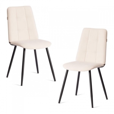 Стул обеденный Tetchair Asti 2 шт. в упаковке TREND, велюр, молочный/черный, 4, 50х55х93