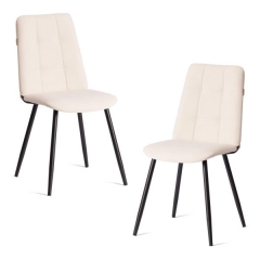 Стул обеденный Tetchair Asti 2 шт. в упаковке TREND, велюр, молочный/черный, 4, 50х55х93