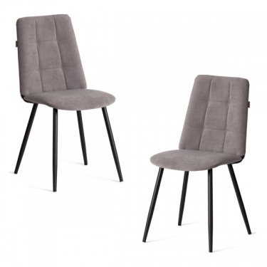 Стул обеденный Tetchair Asti 2 шт. в упаковке TREND, велюр, серый/чёрный, 29, 50х55х93