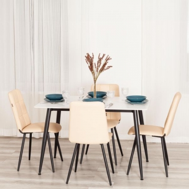Стул обеденный Tetchair Asti 2 шт. в упаковке TREND, экокожа , бежевая, 50х55х93