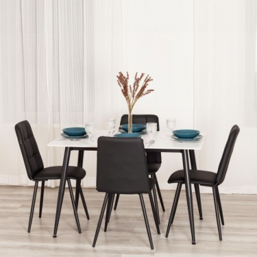 Стул обеденный Tetchair Asti 2 шт. в упаковке TREND, экокожа , черная, 50х55х93