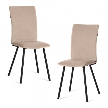 Стул обеденный Tetchair La Rousse 2 шт. в упаковке NEW, велюр, бежевый/черный, 7, 45х55х93 см
