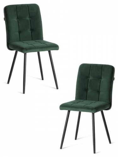 Стул обеденный Tetchair Medeo 2 шт. в упаковке LT, велюр, Deep Forest изумруд, 45х56х89 см