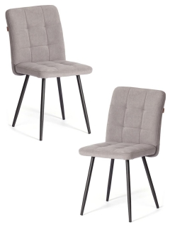 Стул обеденный Tetchair Medeo 2 шт. в упаковке LT, велюр, серый/черный, 29, 45х56х89 см