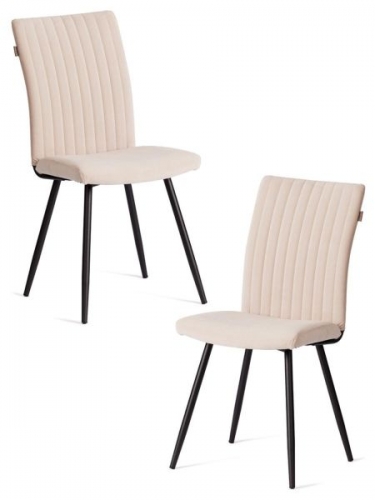 Стул обеденный Tetchair Monte Carlo 2 шт. в упаковке TREND, велюр, бежевый/черный, 7, 49х51х93 см