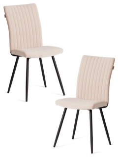 Стул обеденный Tetchair Monte Carlo 2 шт. в упаковке TREND, велюр, бежевый/черный, 7, 49х51х93 см
