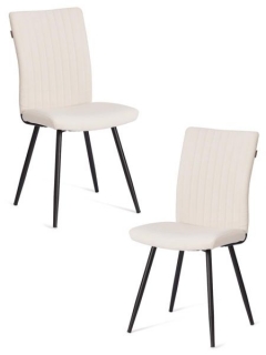 Стул обеденный Tetchair Monte Carlo 2 шт. в упаковке TREND, велюр, молочный/черный, 4, 49х51х93 см