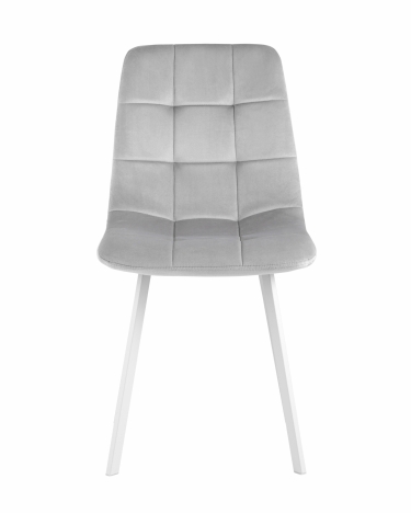 Стул Stool Group Chilly NEW велюр серебристый белые ножки