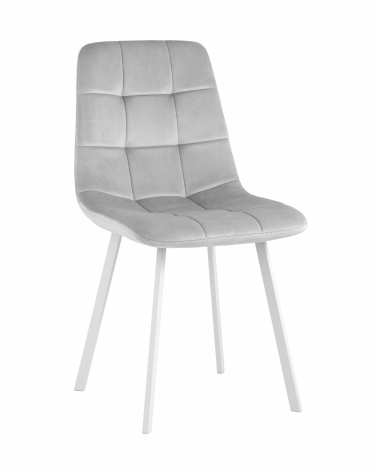 Стул Stool Group Chilly NEW велюр серебристый белые ножки