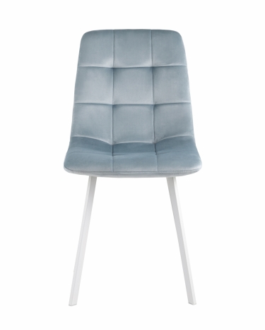 Стул Stool Group Chilly NEW велюр серо-голубой белые ножки