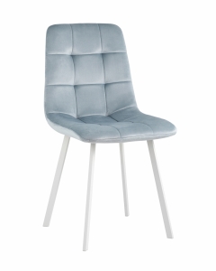 Стул Stool Group Chilly NEW велюр серо-голубой белые ножки