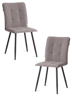 Стул обеденный Tetchair Bari 2 шт. в упаковке LT, велюр, серый/черный, 29, 41х55х89 см