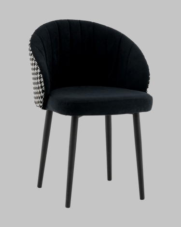 Стул Stool Group Пасаденика велюр черный спинка гусиная лапка