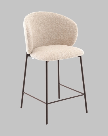Стул полубарный Stool Group Блейз букле капучино, каркас серо-коричневый