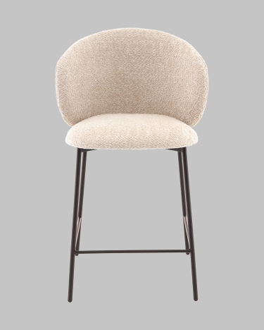 Стул полубарный Stool Group Блейз букле капучино, каркас серо-коричневый