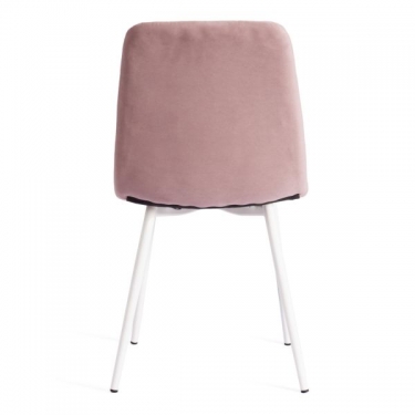 Стул Tetchair CHILLY MAX / 1 шт. в упаковке Велюр/металл , 45 х 54 х 90 см , пыльно-розовый/белый