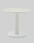 Стол круглый Stool Group Терралино D90 верх керамика белый матовый, основание металл белый