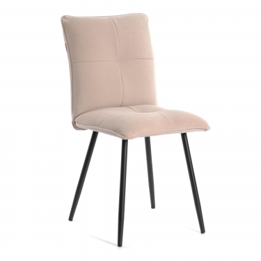 Комплект кресло + стул Tetchair Sweet LT, флок , бежевый/черный, 7, 41х55х88 см