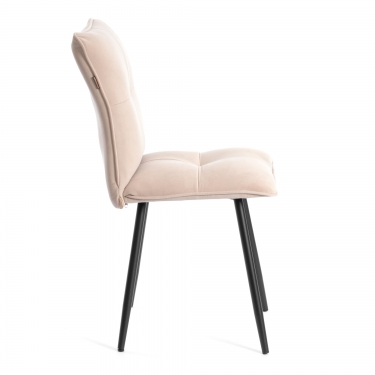 Комплект кресло + стул Tetchair Sweet LT, флок , бежевый/черный, 7, 41х55х88 см