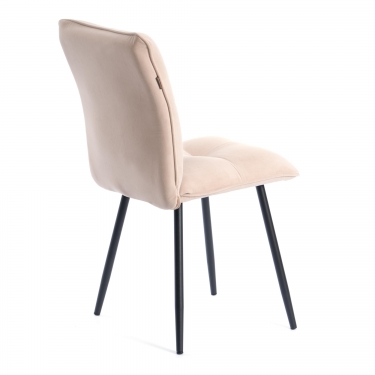 Комплект кресло + стул Tetchair Sweet LT, флок , бежевый/черный, 7, 41х55х88 см