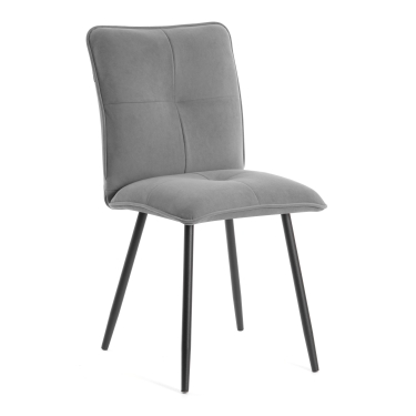 Комплект кресло + стул Tetchair Sweet LT, флок , серый/черный, 29, 41х55х88 см