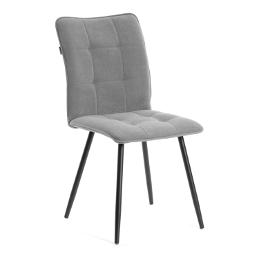 Комплект кресло + стул Tetchair Bari LT, флок , серый/черный, 29, 41х55х89 см