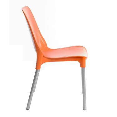 Стул Tetchair GENIUS mod 75 металл/пластик, 46x56x84cм, оранжевый/ножки хром