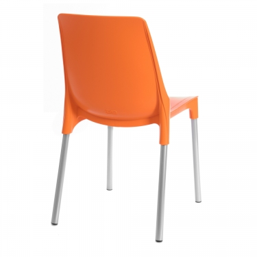 Стул Tetchair GENIUS mod 75 металл/пластик, 46x56x84cм, оранжевый/ножки хром
