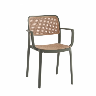 Стул Stool Group Yona пластиковый с подлокотниками зеленый