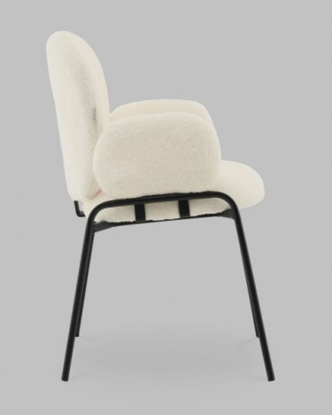 Стул с подлокотниками Stool Group Моллек букле молочный