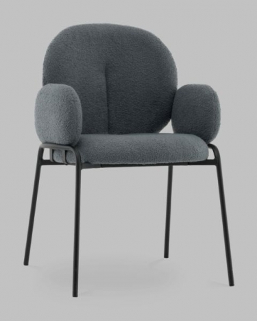 Стул с подлокотниками Stool Group Моллек букле темно-серый