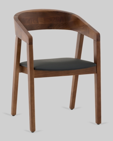 Стул Stool Group Вудкерри каркас дерево цвет темный орех экокожа черный