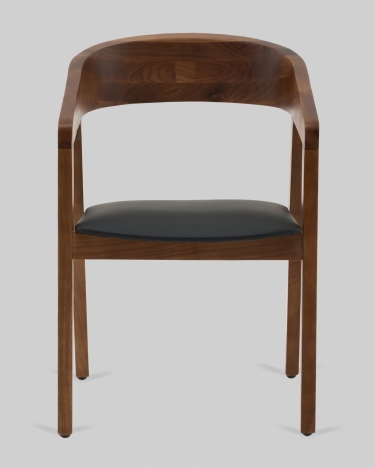 Стул Stool Group Вудкерри каркас дерево цвет темный орех экокожа черный