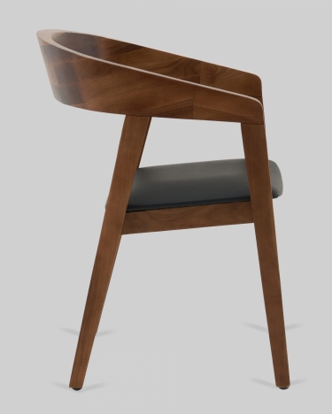 Стул Stool Group Вудкерри каркас дерево цвет темный орех экокожа черный