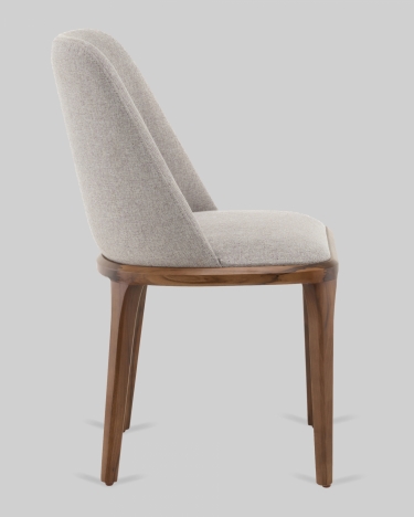 Стул Stool Group Вудмайкл каркас дерево цвет темный орех рогожка бежевый