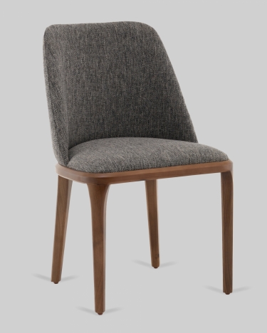 Стул Stool Group Вудмайкл каркас дерево цвет темный орех рогожка темно-серый